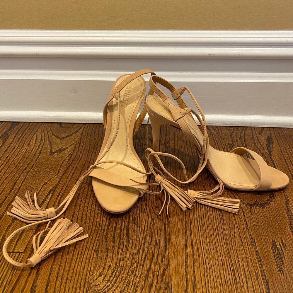 Tan ankle wrap SCHUTZ heels